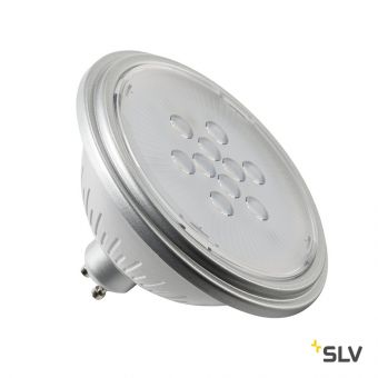 LED QPAR111 GU10 источник света 230В, 7Вт, 3000K, 730лм, 40°, серебристый корпус