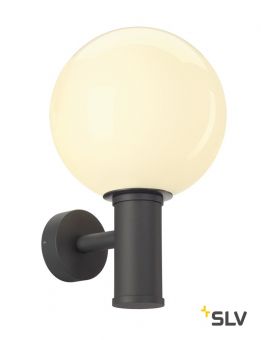 GLOO PURE WL светильник настенный IP44 для лампы E27 23Вт макс., антрацит/ стекло белое (ex 232005)