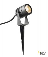 LED SPIKE светильник ландшафтный IP55 6Вт с LED 3000К, 400лм, 40°, кабель 1.5м с вилкой, антрацит