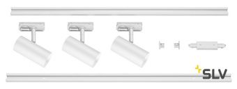 1PHASE-TRACK, комплект из 2-х шинопроводов по 1м, 3-х NOBLO SPOT по 7.5Вт, аксессуаров, белый