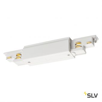 S-TRACK DALI, коннектор прямой внешний с разъёмами питания, 16А макс., белый