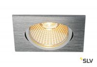 NEW TRIA 68 SQUARE CS светильник встраиваемый 12Вт с БП и LED 2700К, 800лм, 38°, алюминий
