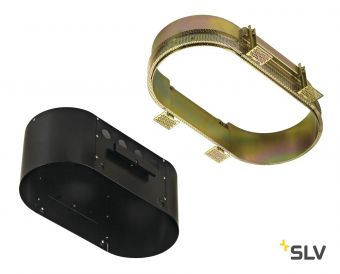 AIXLIGHT® PRO, 2 FLAT FRAMELESS ROUND корпус без рамки для 2-х светильников MODULE, черный