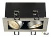 KADUX 2 LED светильник встраиваемый 15Вт с БП и LED 3000К, 1290лм, 2х 38°, матир. алюминий/ черный
