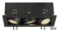 KADUX 3 LED светильник встраиваемый 21Вт с БП и LED 3000К, 1920лм, 3х 38°, черный