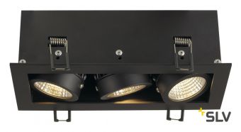 KADUX 3 LED светильник встраиваемый 21Вт с БП и LED 3000К, 1920лм, 3х 38°, черный