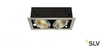 KADUX 2 XL LED светильник встраив. 54Вт с БП и LED 3000К, 5300лм, 2х 30°, 1-10В, м. алюминий/черный