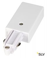 1PHASE-TRACK, разъём питания торцевой, 16А макс., GND слева, белый