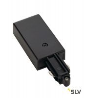 1PHASE-TRACK, разъём питания торцевой, 16А макс., GND справа, черный