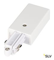 1PHASE-TRACK, разъём питания торцевой, 16А макс., GND справа, белый