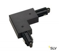 1PHASE-TRACK, L-коннектор с разъёмом питания, 16А макс., GND по внешнему углу, черный