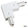 1PHASE-TRACK, L-коннектор с разъёмом питания, 16А макс., GND по внешнему углу, белый