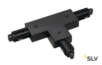 1PHASE-TRACK, T-коннектор с разъёмом питания, 16А макс., GND справа, черный