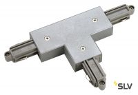 1PHASE-TRACK, T-коннектор с разъёмом питания, 16А макс., GND справа,серебристый