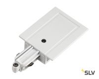 1PHASE-TRACK R, разъём питания торцевой, 16А макс., GND слева, белый