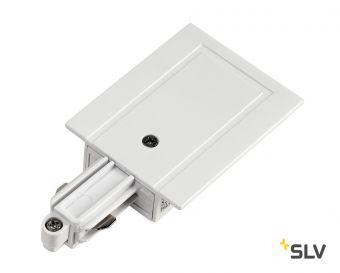 1PHASE-TRACK R, разъём питания торцевой, 16А макс., GND слева, белый