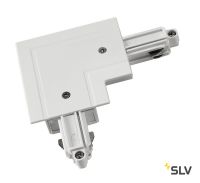 1PHASE-TRACK R, L-коннектор с разъёмом питания, 16А макс., GND по внешнему углу, белый