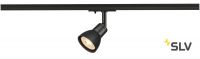 1PHASE-TRACK, PURIA SPOT светильник для лампы GU10 50Вт макс, черный/ стекло черное матовое