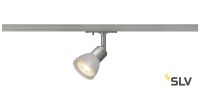 1PHASE-TRACK, PURIA SPOT светильник для лампы GU10 50Вт макс, серебристый/ стекло матовое