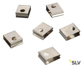 3Ph | EUTRAC® R, клипсы (6 шт.) для крепления шинопровода к подвесам Евро подвесного потолка, хром