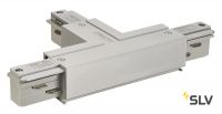 3Ph | EUTRAC®, T-коннектор с разъёмом питания, GND справа, 16A макс., серебристый