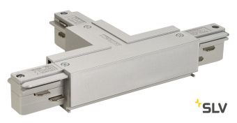 3Ph | EUTRAC®, T-коннектор с разъёмом питания, GND справа, 16A макс., серебристый
