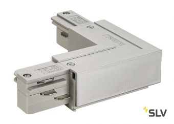 3Ph | EUTRAC®, L-коннектор с разъёмом питания, 16А макс., GND по внешнему углу,  серебристый