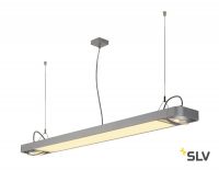 AIXLIGHT® R2 OFFICE 150 светильник подвесной c LED 35Вт 4000К 4100лм и для ламп ES111 2х75Вт, сереб.