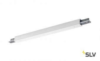 D-TRACK, коннектор прямой с разъёмом питания, 230В, 2х 10А макс., белый