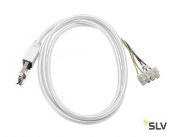 D-TRACK, разъём питания торцевой с кабелем 2м, 230В, 2х 10А макс., белый