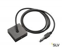 D-TRACK, разъём питания торцевой с кабелем 2м и основанием, 230В, 2х 10А макс., черный