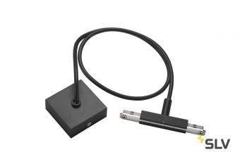 D-TRACK, центральный разъём питания с кабелем 1м и основанием, 230В, 2х 10А макс., черный