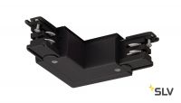 3Ph | S-TRACK, L-коннектор с разъёмом питания, 16А макс., GND по внутреннему углу, черный