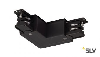 3Ph | S-TRACK, L-коннектор с разъёмом питания, 16А макс., GND по внутреннему углу, черный