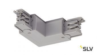 3Ph | S-TRACK, L-коннектор с разъёмом питания, 16А макс., GND по внутреннему углу, серебристый