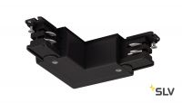 3Ph | S-TRACK, L-коннектор с разъёмом питания, 16А макс., GND по внешнему углу, черный