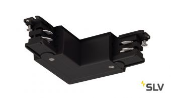 3Ph | S-TRACK, L-коннектор с разъёмом питания, 16А макс., GND по внешнему углу, черный