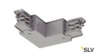 3Ph | S-TRACK, L-коннектор с разъёмом питания, 16А макс., GND по внешнему углу, серебристый