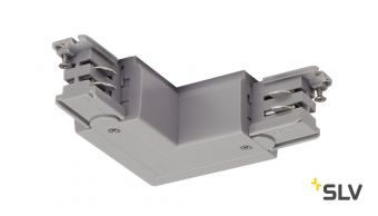 3Ph | S-TRACK, L-коннектор с разъёмом питания, 16А макс., GND по внешнему углу, серебристый