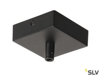 GLENOS, основание потолочное 8.5х8.5х2.7 см, с колодкой подключения, черный