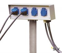 ENERGY-PACK блок подключения на 4 розетки 230B/16A, IP54, шток в грунт 50 см, серый