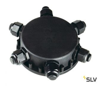 Коробка монтажная IP55 для кабеля диам. 6-14 мм (4кв.мм макс.), 6 входов, черный