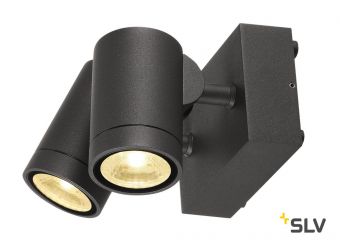 HELIA LED SPOT DOUBLE светильник накладной IP55 16Вт c LED 3000К, 900лм, 2х 38°, антрацит