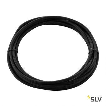 КАБЕЛЬ 3х 0,75 кв.мм, 5 м, H03W-F, в текстильной оплетке, диам. 6мм, черный