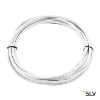 КАБЕЛЬ 3х 0,75 кв.мм, 5 м, H03W-F, в текстильной оплетке, диам. 6мм, белый