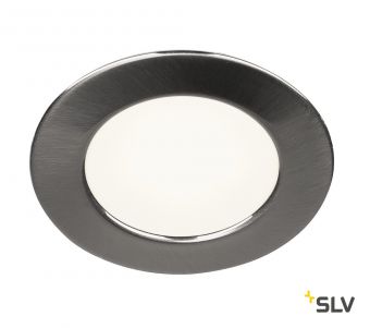 DL 126 LED светильник встраиваемый 12В DC 2.8Вт с LED 3000К, 160лм, 90°, матированный металл