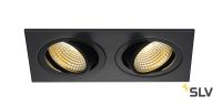 NEW TRIA 155 DOUBLE CS светильник встраиваемый 14Вт с БП и LED 2700К, 1160лм, 2x 38°, черный