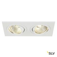 NEW TRIA 155 DOUBLE CS светильник встраиваемый 14Вт с БП и LED 2700К, 1160лм, 2x 38°, белый
