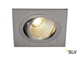 NEW TRIA 77 SQUARE CS светильник встраиваемый 9.1Вт с БП и LED 3000К, 700лм, 38°, матиров. алюминий