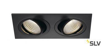 NEW TRIA 155 DOUBLE CS светильник встраиваемый 14Вт с БП и LED 3000К, 1250лм, 2x 38°, черный